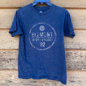 Element 92 Made to Endure Y2K Logo Graphic Navy Blue  Classic Skater Tee Shirt S